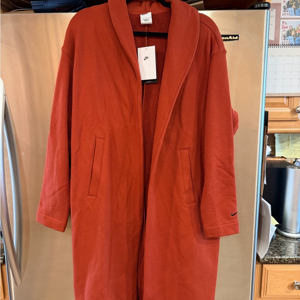 Nike Burnt Orange oversized duster jacket